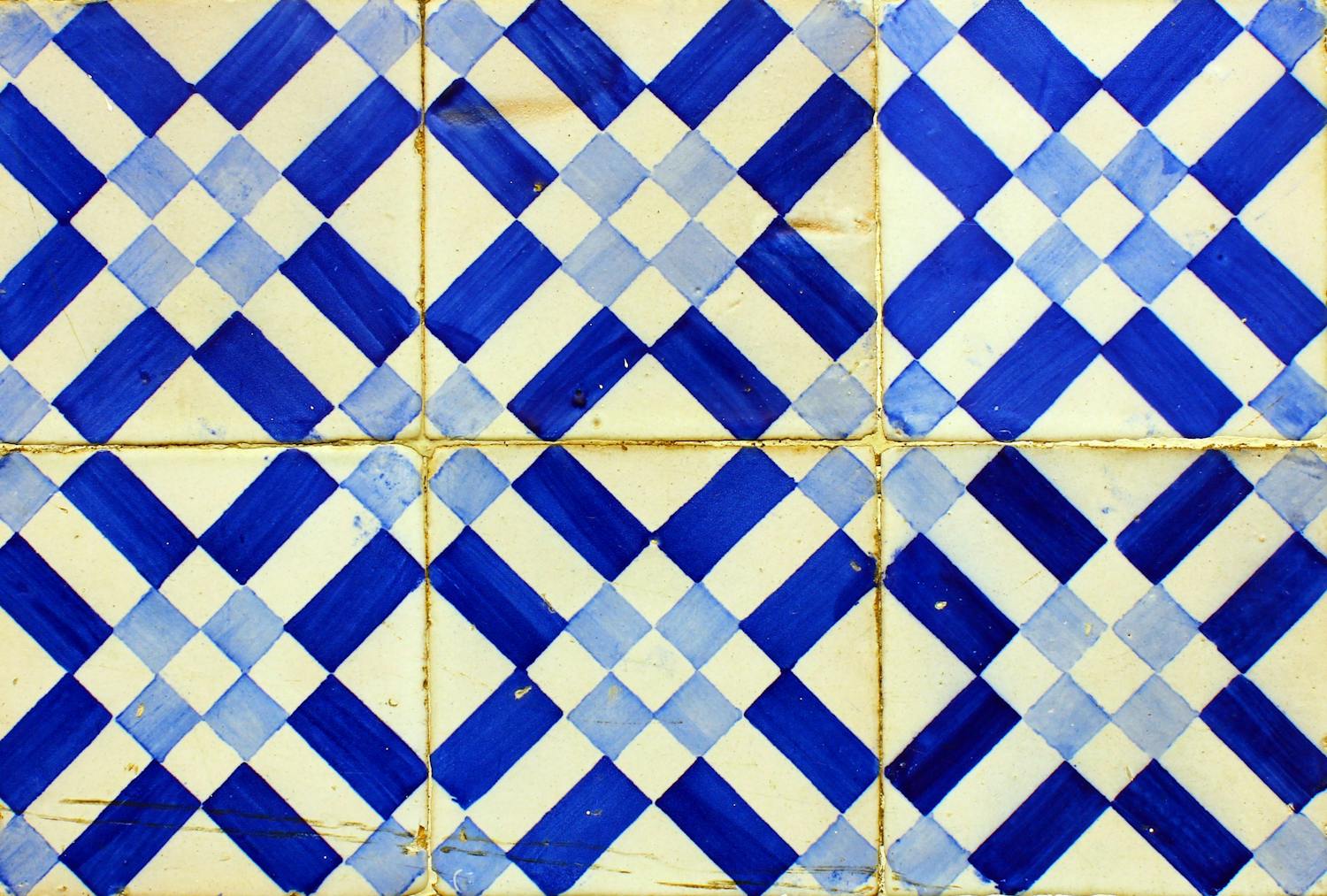 Nærbillede af farverige fliser